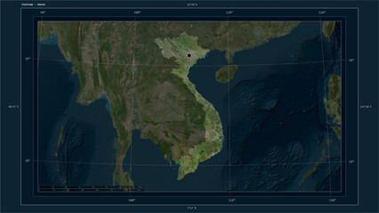 Vietnam composition. High-res satellite map