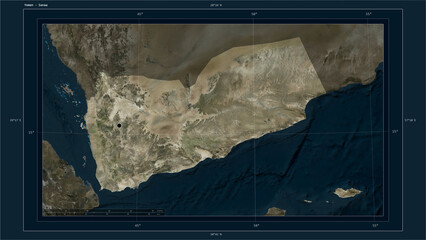 Yemen composition. High-res satellite map