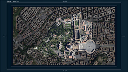 Vatican composition. High-res satellite map