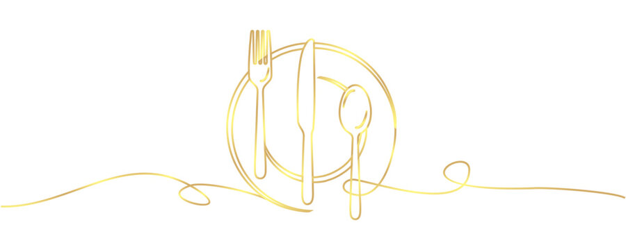 Naklejki Restaurant icon illustration with line art