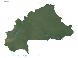 Burkina Faso shape isolated on white. Physical elevation map © zelwanka