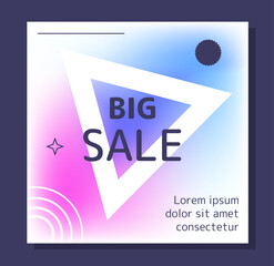 Big sale post concept. Advertising and marketing, electronic commerce. Special and limited offer. Graphic element for website. Cartoon flat vector illustration isolated on blue background