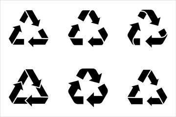Recycle and zero waste concept icon set, vector illustration on white background - obrazy, fototapety, plakaty