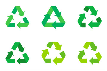 Obraz premium Recycle icon set, reuse icons. Recycle vector symbols on white background