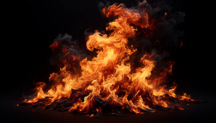 A highly realistic and intense image of fire engulfing the entire frame in a 16_9 aspect ratio.
