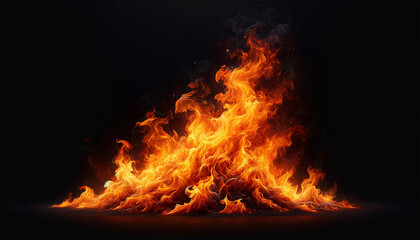 Fototapeta premium A highly realistic and intense image of fire engulfing the entire frame in a 16_9 aspect ratio.