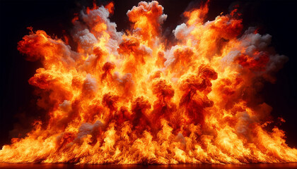 A highly realistic and intense image of fire engulfing the entire frame in a 16_9 aspect ratio.