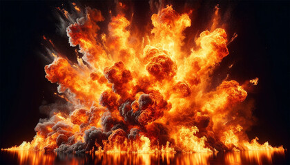 A highly realistic and intense image of fire engulfing the entire frame in a 16_9 aspect ratio.