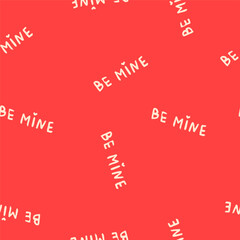 Cute be mine type seamless vector hand drawn pattern. Hearts background for valentines day and weddings