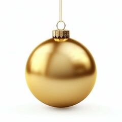 Golden Christmas Ornament on White Background. Generative ai