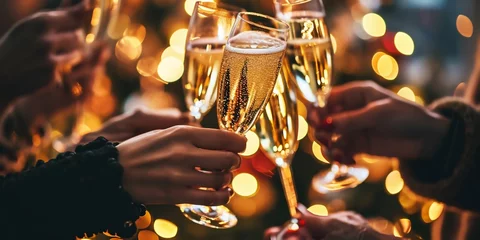 Foto op Plexiglas Celebratory Champagne Toast at Festive Gathering. Generative ai © Scrudje