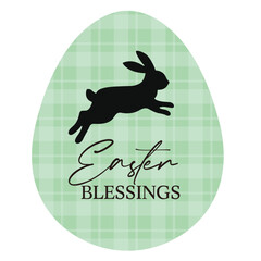Vector illustration of cute, Easter bunny with eggs.