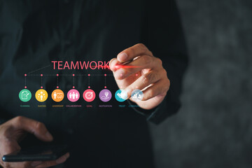 concept for leadership and team leader, working together for future goals.