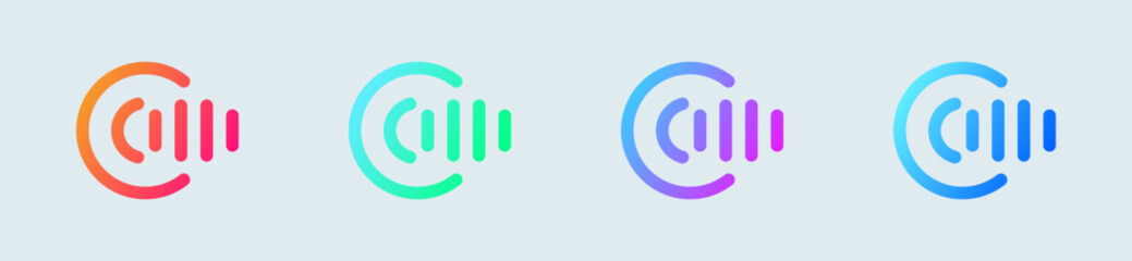 Recording line icon in gradient colors. Audio signs vector illustration.