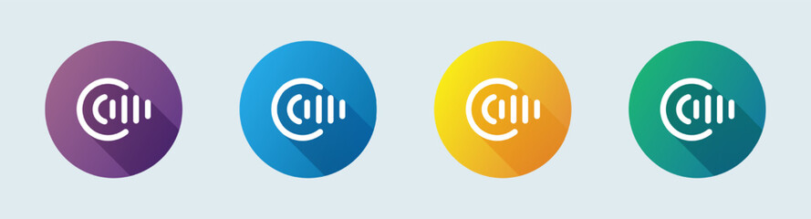 Recording line icon in flat design style. Audio signs vector illustration.