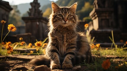 Obraz premium Cat in a Garden