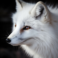 Naklejka premium Close-up photo of a white fox.