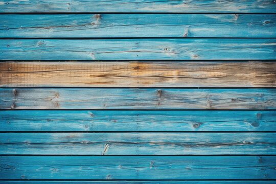 Light blue old shabby wooden background texture. Painted teal old rustic wooden wall. Abstract texture for furniture, office and home Interior