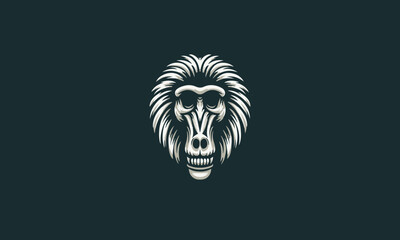 head monkey angry vector illustration logo design - obrazy, fototapety, plakaty