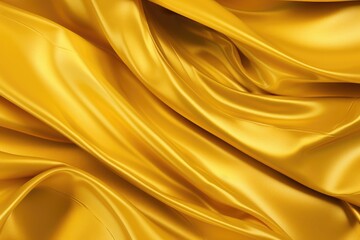 Obraz premium Shiny smooth golden luxury fabric background. Gold draped silk satin. Backdrop for design card, poster, banner, flyer for award, reward, Christmas, birthday, wedding