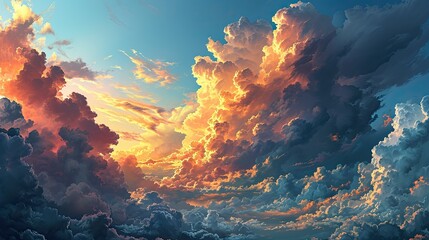 Decorative Clouds Float Across Sky Creating, Background Banner HD