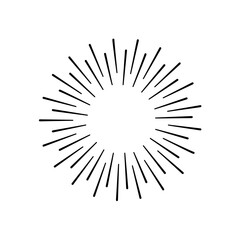 Obraz premium hand drawn sunburst vector illustration 