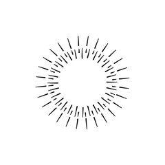 hand drawn sunburst vector illustration 