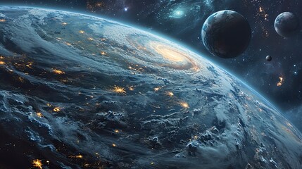Earth On Space Blue Planet View, Background Banner HD
