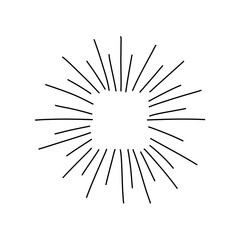 Fototapeta premium hand drawn sunburst vector illustration 