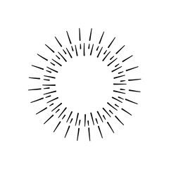 hand drawn sunburst vector illustration 
