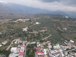 Fototapeta na wymiar A panoramic view of a small town, nestled in the mountains, in southern Italy