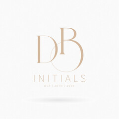 DB Typography Initial Letter Brand Logo, DB brand logo, DB monogram wedding logo, abstract logo design	