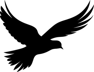 Obraz premium Black dove icon. Peace symbol. Flying pigeon icon. Vector graphic EPS 10. AI generated illustration.