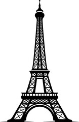 Fototapeta na wymiar Eiffel tower in France straight view, doodle line sketch, vintage card, symbol of France sticker. Modern engraving on a white background. AI generated illustration.
