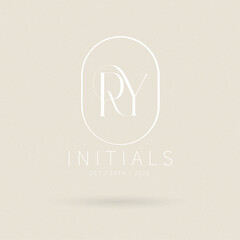 RY Typography Initial Letter Brand Logo, RY brand logo, RY monogram wedding logo, abstract logo design	