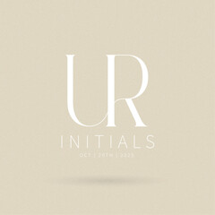 UR Monogram logo, Minimalist Typographic Line Monogram Logo, UR Wedding monogram logo, UR Typography Initial Letter Brand Logo	