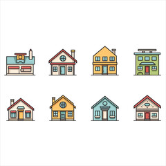 real estate icon set vector illustration