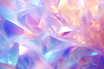 abstract background of blue and pink polygonal crystal surface close up. Generative Ai
