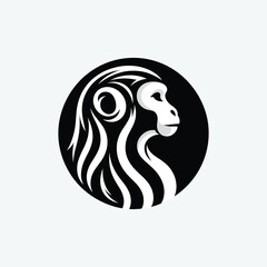 Monkey logo silhouette vector