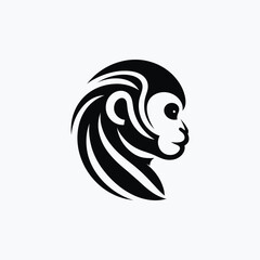 Monkey logo silhouette vector