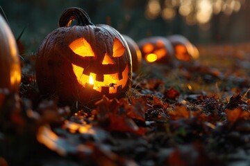 Glowing Halloween Pumpkin - Eerie Symbol of Horror and Celebration