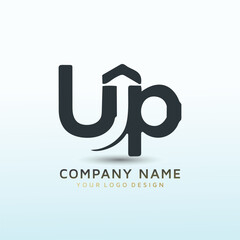 Account finance with UP icon vector logo design