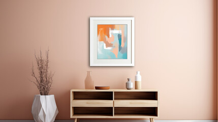 Palette Harmony: High-Quality Small Wall Art Mockup with Colorful Tones