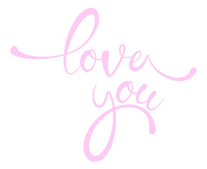 Love You Lettering Vector