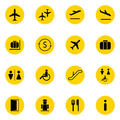 Airport signs icon stock illustration. Vector design.