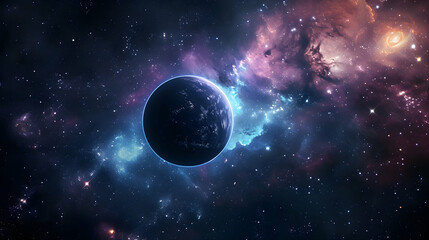 Universe Unveiled: Ideal for Astronomy Promotion, Featuring a Stunning Background of Stars and Galaxies.