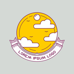 Harvest Haven: A Clean and Classic Badge for Agriculture and Eco-Friendly Branding. Featuring a Beach Logo, Grain, and Islamic Floral Elements. Ideal for Fresh, Organic, and Internet-Friendly Business