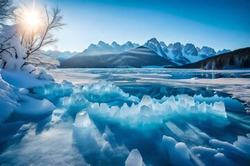 Picture a captivating stock photo featuring ice, perfectly lit to showcase its mesmerizing details with an absence of noise.

