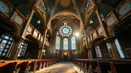 Fototapeta premium Historic Synagogue Interior
