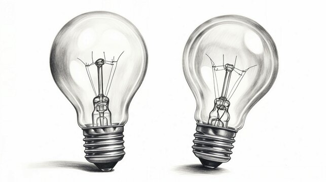 Vintage Hand-Drawn Light Bulb Illustration: Retro Graphic Design with Detailed Engraving Sketch, Inspiring Creative Ideas and Conceptual Innovation.